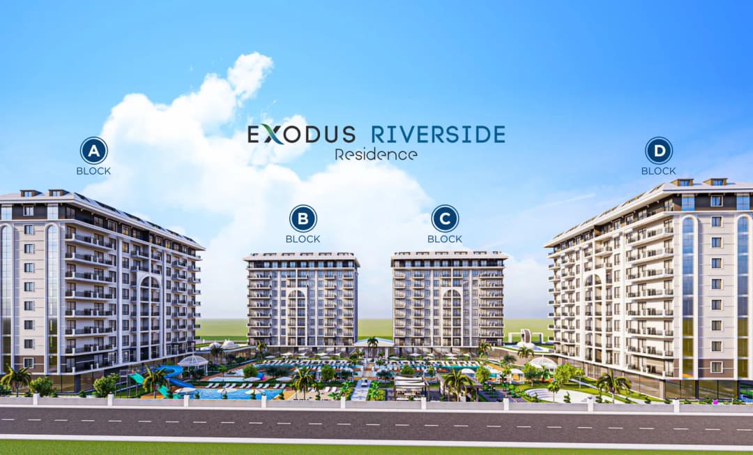 Alanya Demi̇rtaş Exodus Riverside Продажа 1+1 И 2+1 Квартир | Резиденция С Бассейном, Спа И Аквапарком
