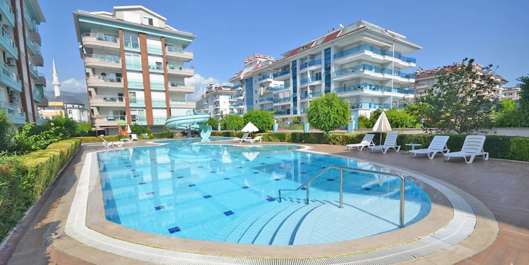 Kestel Turkuaz Residence Beachfront Fully Furnished 1+1 Apartment For Sale