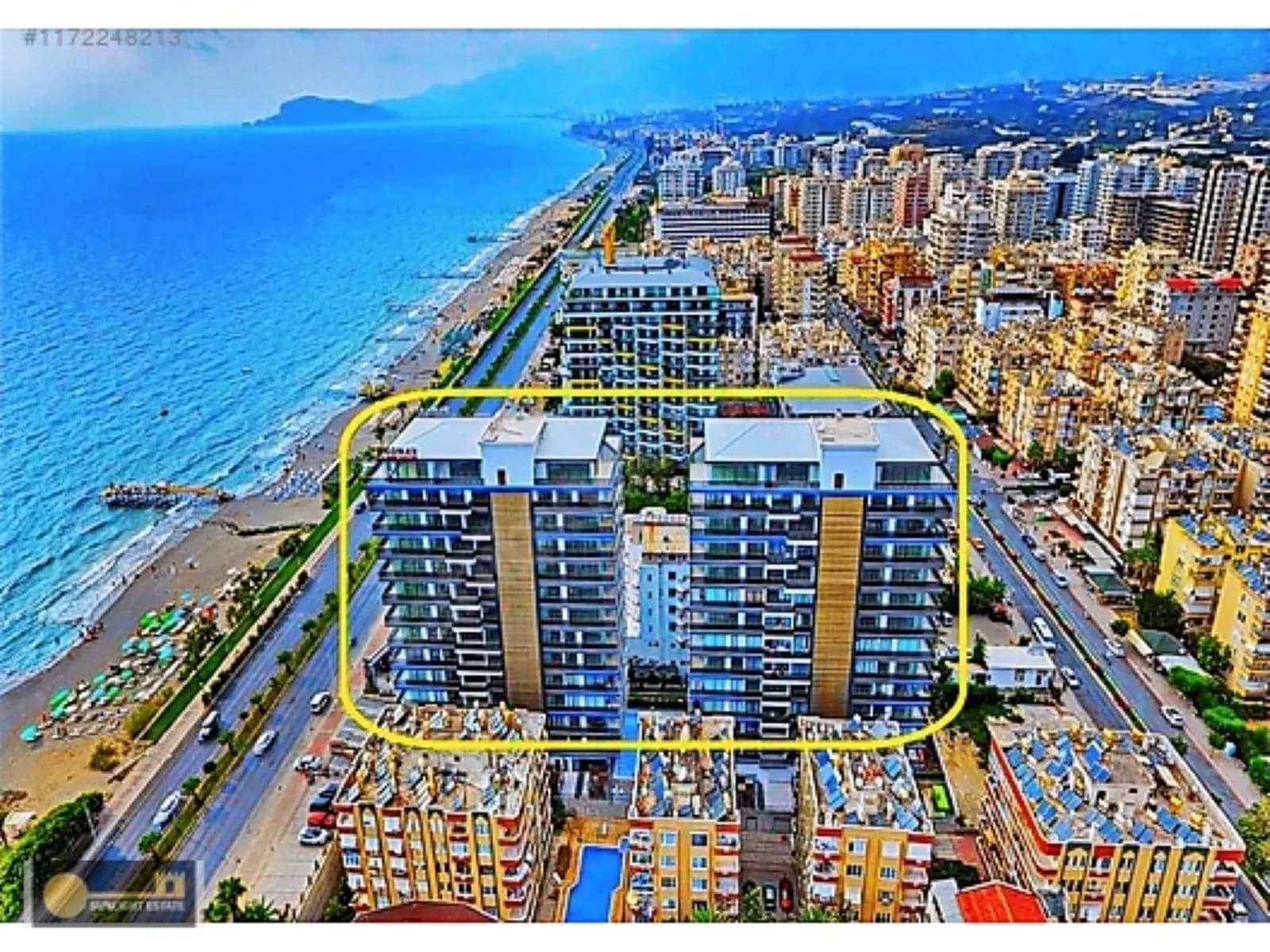 Mahmutlar Konak Twin Towers Voll möblierte 2+1 Wohnung mit Meerblick – Direkt am Strand