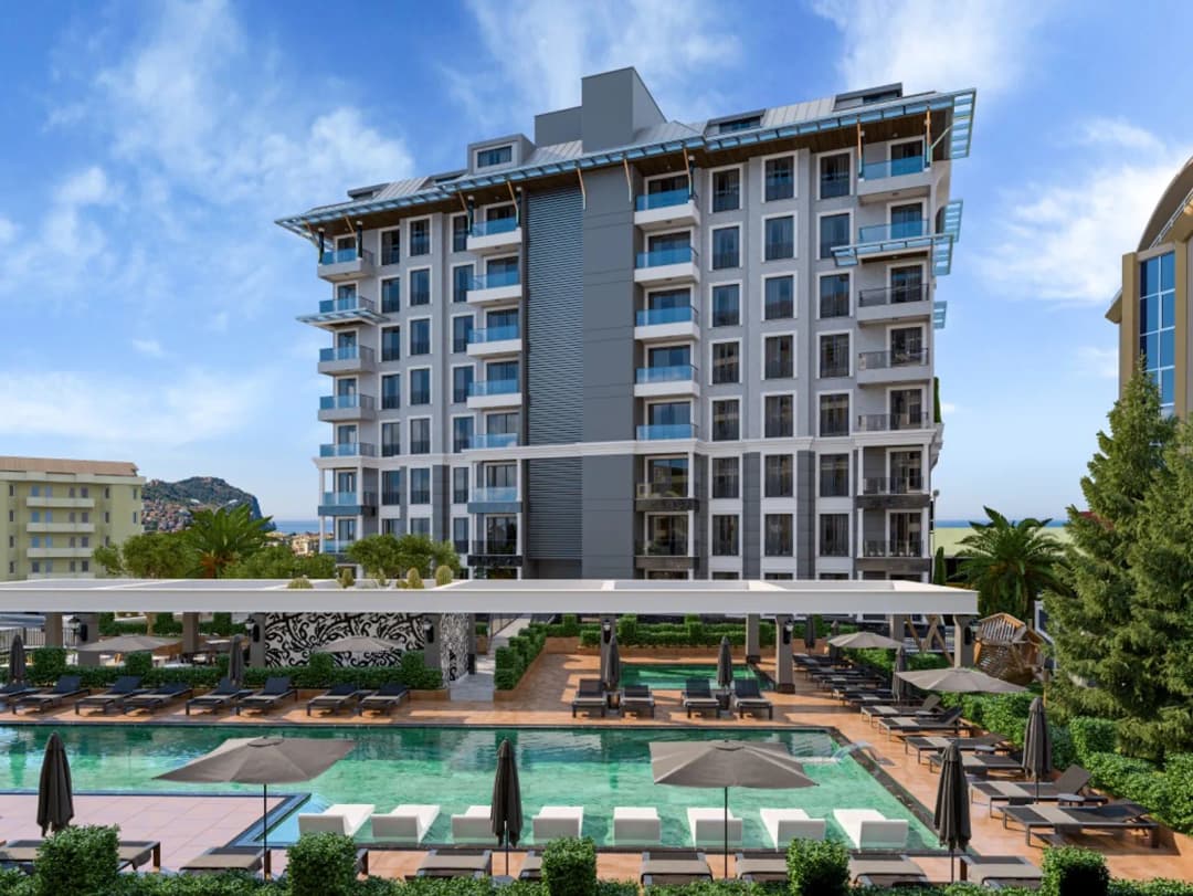 1+1, 2+1 And 3+1 Apartments For Sale In Royal Towers, Walking Distance To Cleopatra Beach In Central Alanya