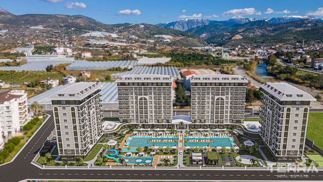 Продается 2+1 Квартира С Видом На Море В Exodus Riverside, Демирташ, Аланья