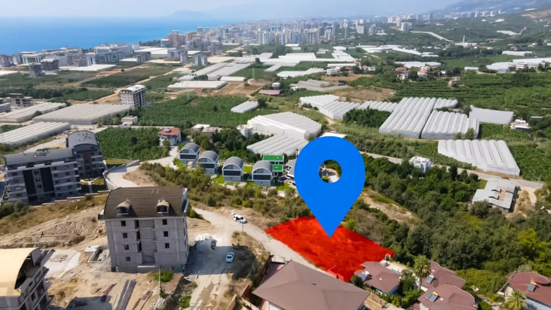 Baugrundstück Zu Verkaufen In Alanya Kargıcak – 700 M Vom Meer, Baugenehmigung Vorhanden, Meerblick, 388 M²