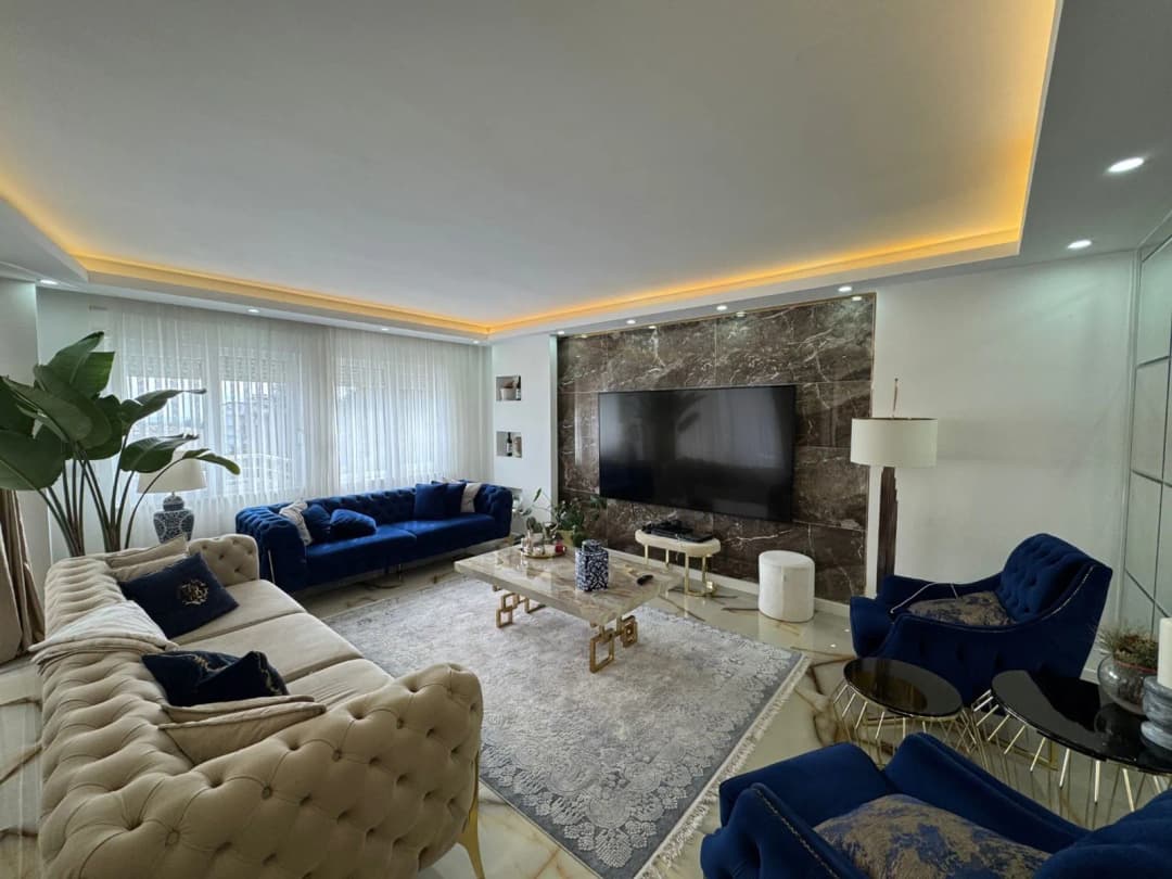 Alanya Cikcilli Hvuzlu Sitede Deniz Manzaralı 4+1 Eşyalı Dubleks Daire