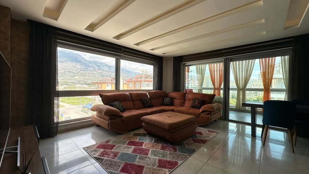 Alanya Kestel’de Denize 300 Metre, Deniz Manzaralı Full Eşyalı 3+1 Dubleks Daire
